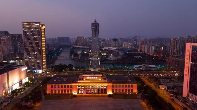 杭州 武林广场夜景  环城北路 西湖文化