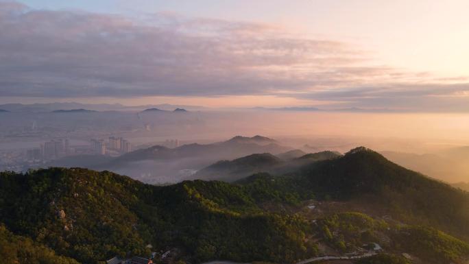 意境震撼山顶日出鸟瞰4K航拍