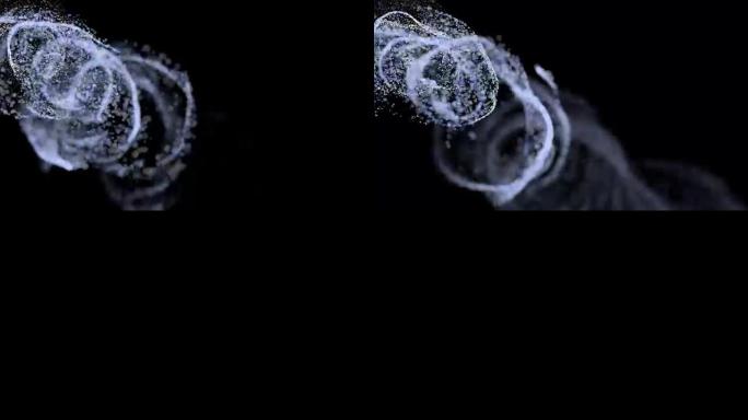 形成龙卷风的粒子的3D动画。
