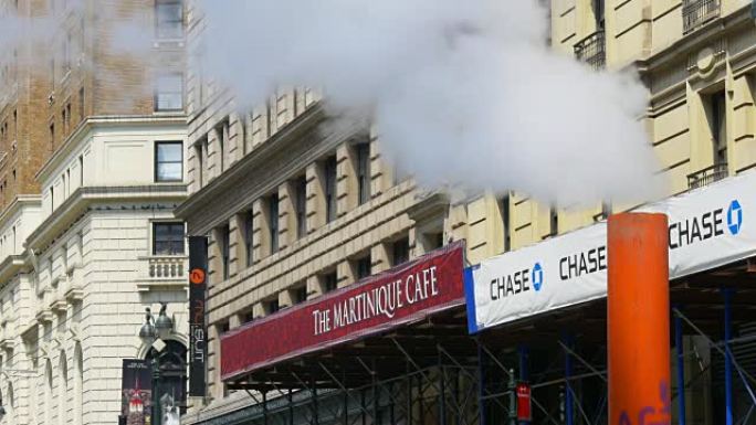 美国纽约夏日曼哈顿街烟管关闭4k