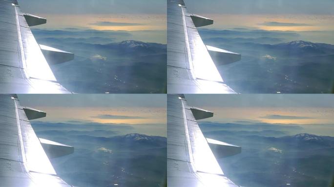风景场景，从飞行飞机上看