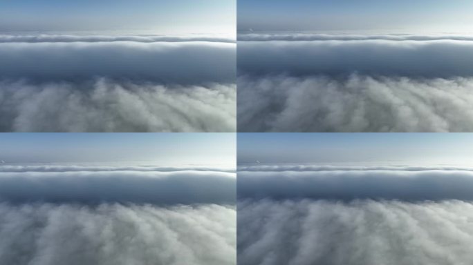 航拍天空中的平流雾云坝