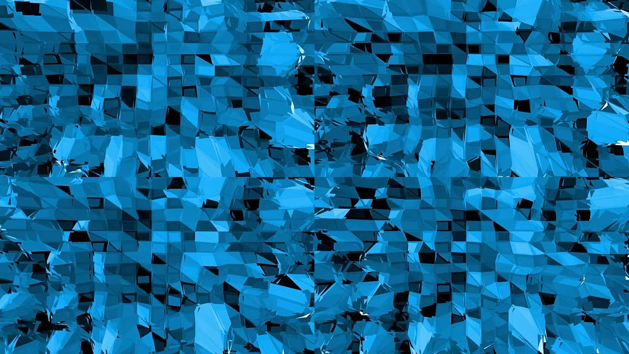 蓝色低聚变化表面作为有趣的背景。卡通低聚流行现代时尚3D设计中的蓝色多边形几何变化环境或脉动背景。