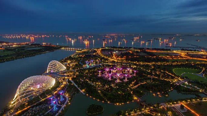 从新加坡出发，日夜全景屋顶俯视图4k延时