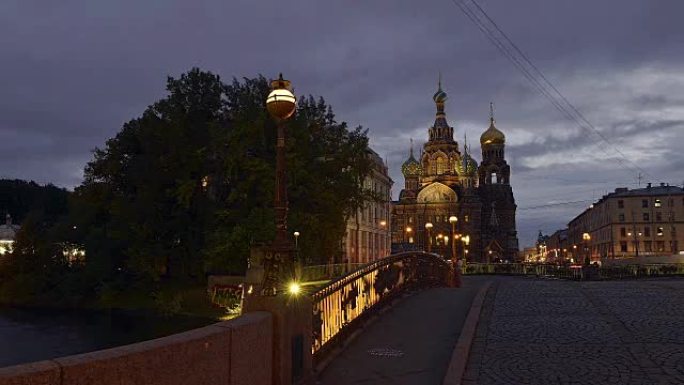 圣彼得堡延时摄影救世主教堂洒血