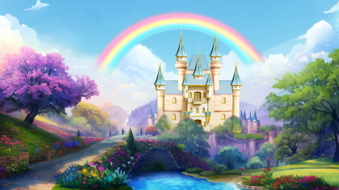童话城堡唯美梦幻庄园宫殿视频背景白雪公主