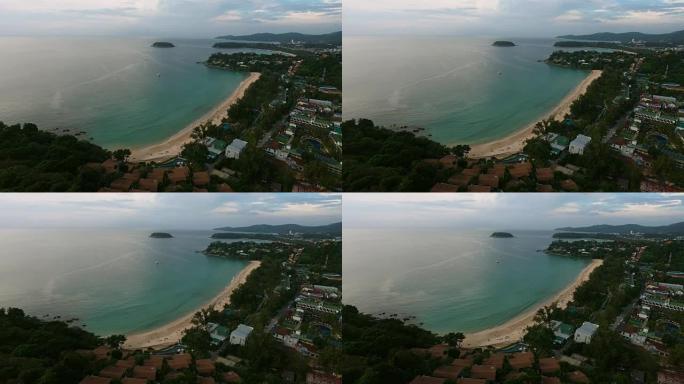 夏日空海海滩的鸟瞰图