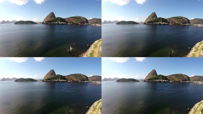 巴西里约热内卢p ã o de a ç ucar和Botafogo湾的鸟瞰图