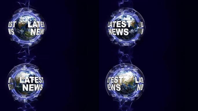 最新新闻文字动画和地球，渲染背景，循环