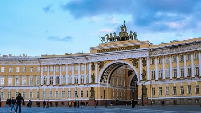 圣彼得堡。总参谋部拱门。时间圈