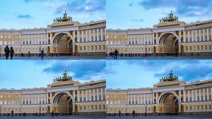 圣彼得堡。总参谋部拱门。时间圈