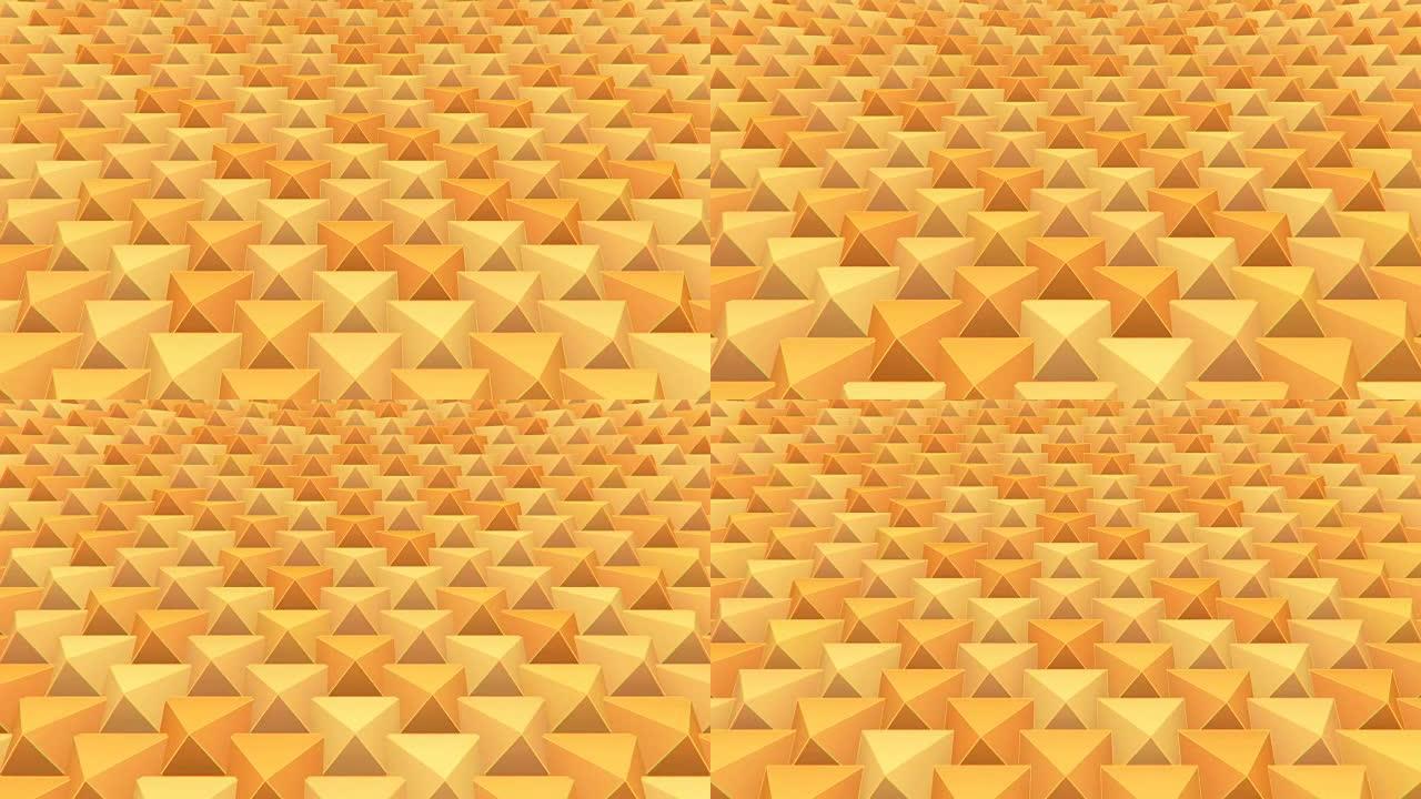 橙色金字塔的循环背景弹性网格