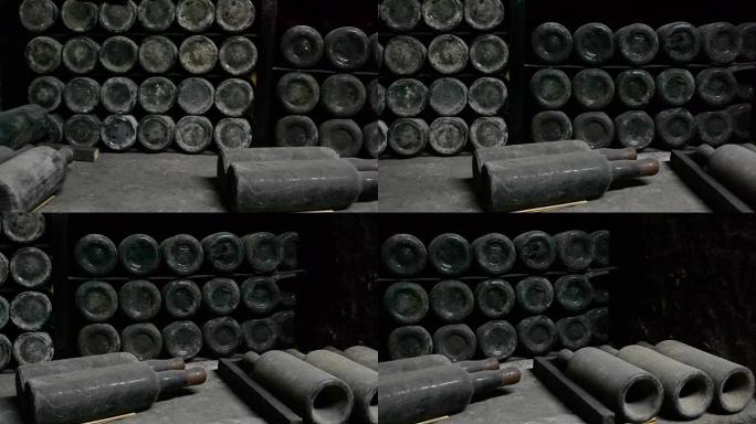 拥有独特葡萄酒的长酒窖