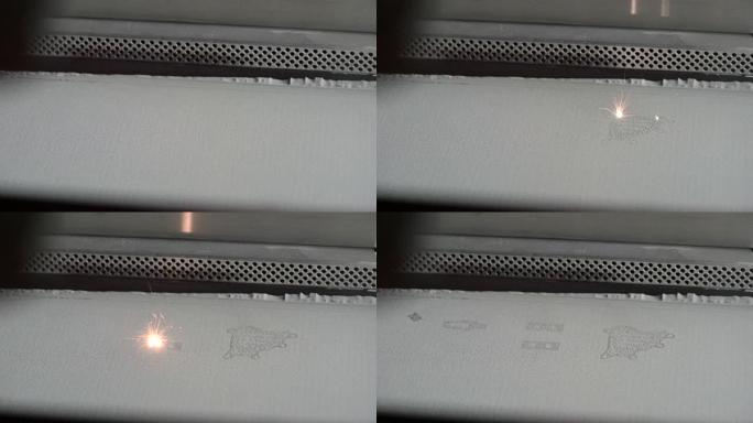 工作期间的3D打印机。选择性激光烧结是一种增材制造技术，它使用激光作为电源来烧结粉状材料