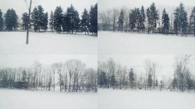 从火车窗口到冬季景观