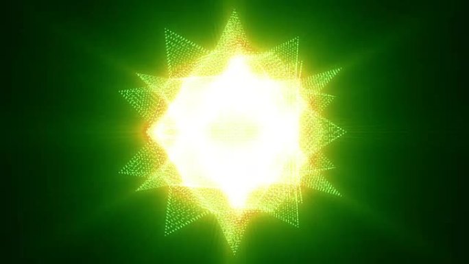 抽象运动黄绿色颜色星星背景，闪亮的灯光能够无缝循环