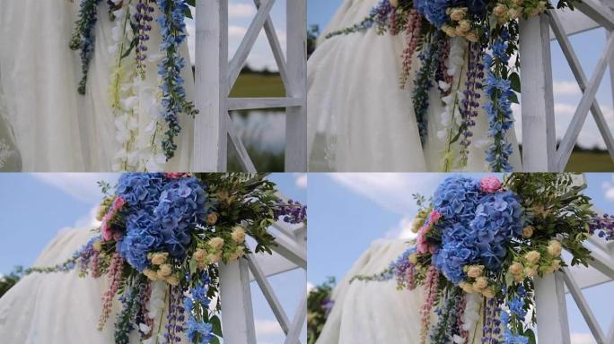 鲜花婚礼拱门的装饰
