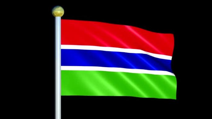 冈比亚大型循环动画旗帜