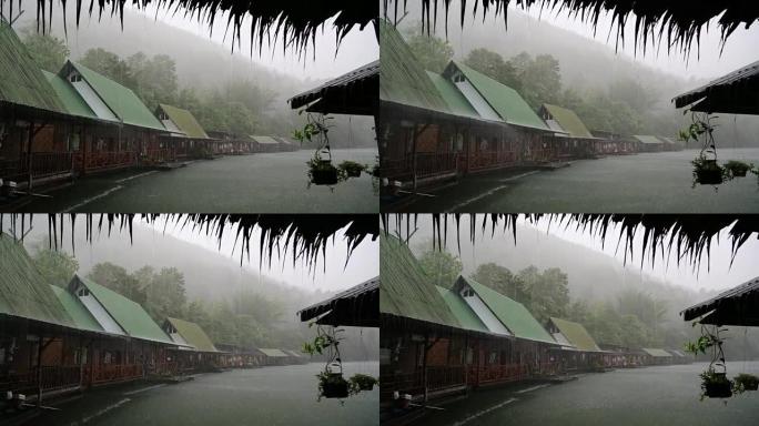 泰国桂河上的热带云暴
