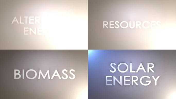 可再生能源关键词，渲染，动画，背景，循环