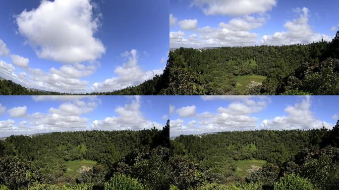 毛里求斯史前火山口的景色。