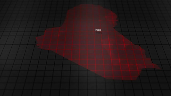 未来红色数字不祥的伊拉克地图