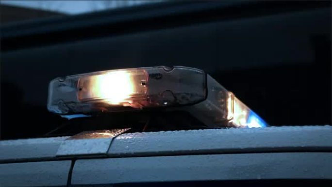 动作电影拍摄现代警察SUV灯闪烁