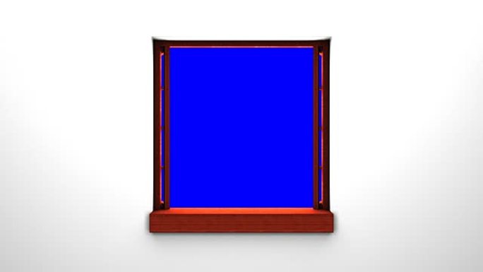 木窗和蓝色色度键