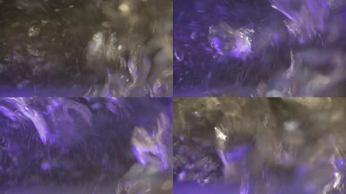 紫光水壶中开水的宏观拍摄。慢动作四次。
