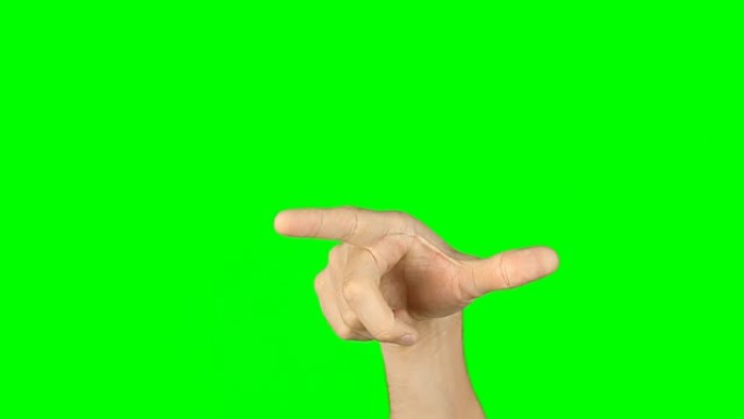 滑动旋转捏缩放手指手势。绿色屏幕上的前视图手。绿色屏幕上的多点触摸手势。有相同的后视图。虚拟屏幕手势
