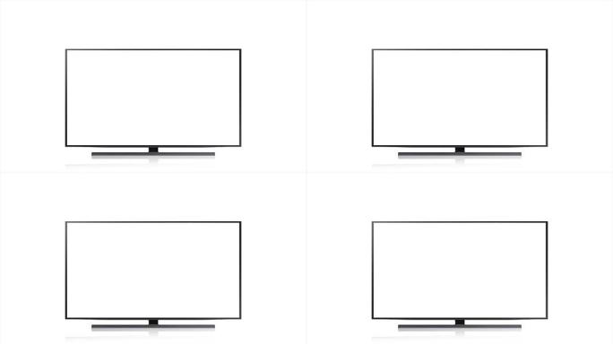空白白色电视平板显示显示器，无品牌显示技术