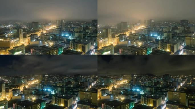 夜间旧金山时间流逝