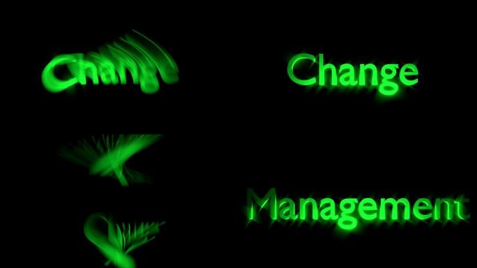 带有条纹文本和运动模糊的更改管理动画