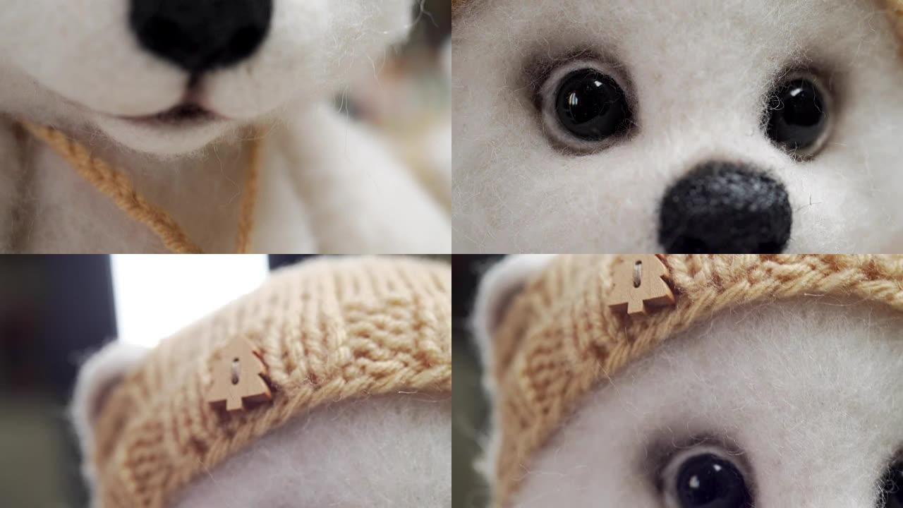羊毛毛绒玩具 (毛毡) 手工制作: 白熊幼崽、泰迪熊