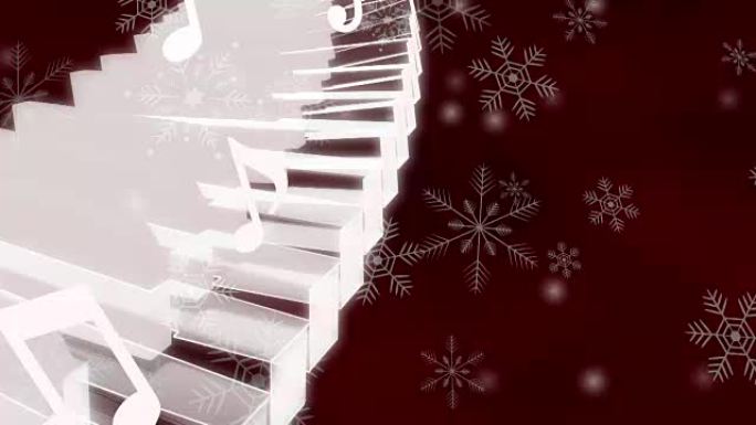 钢琴音符雪环楼梯黑暗背景