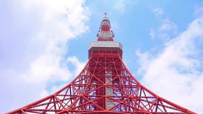 从蓝天下的东京铁塔