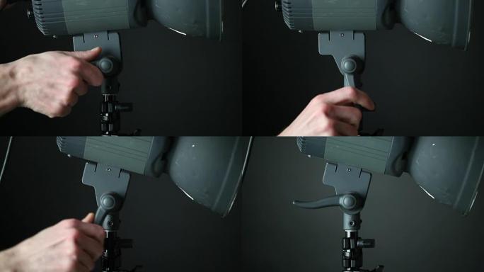 调整演播室聚光灯的方向