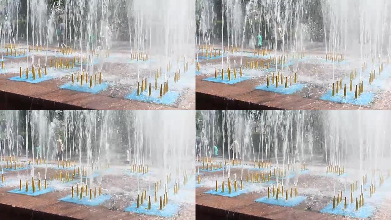 城市公园的喷泉