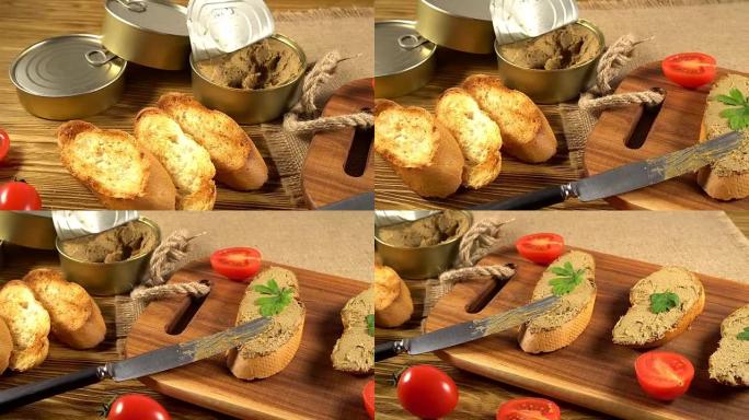木制桌子上有面包的新鲜面饼