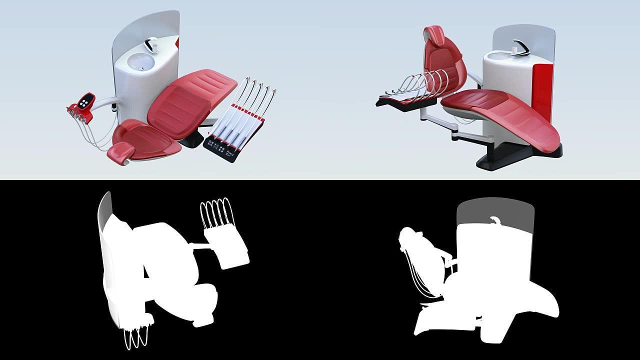 现代牙科设备的3D动画