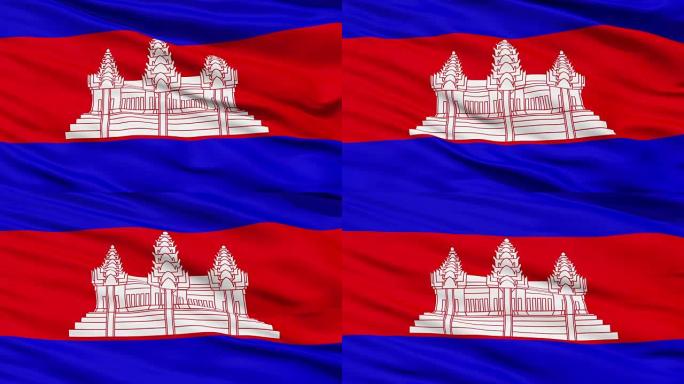 挥舞柬埔寨国旗