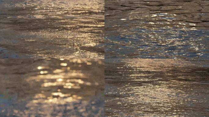4k落日水面波纹氛围感空镜