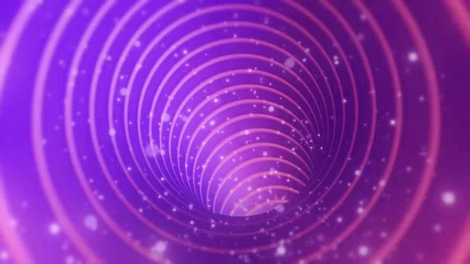 奇妙的粉色紫色隧道，粒子无缝循环背景