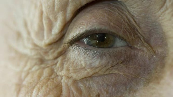 老年妇女的特写眼睛