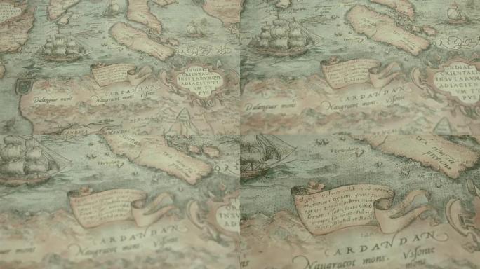 带有卡丹丹岛的导航地图