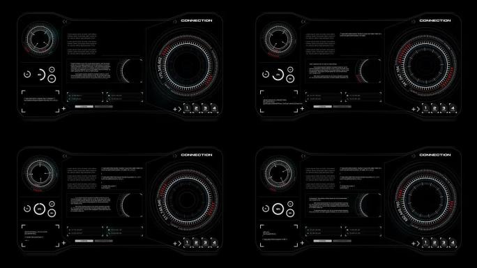 4k动画平视显示器界面代码图形条形图元素网络网络技术概念
