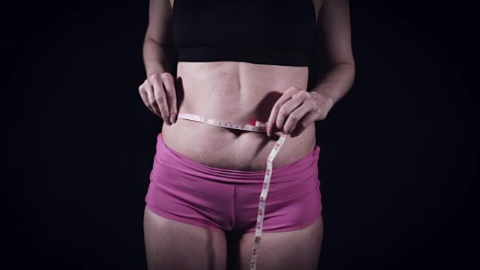 4k肥胖女性体重问题测量腰部