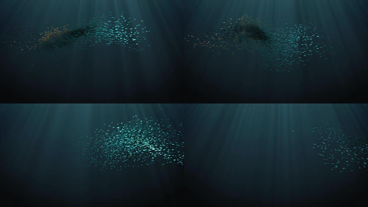 抽象背景动画-水下鱼群