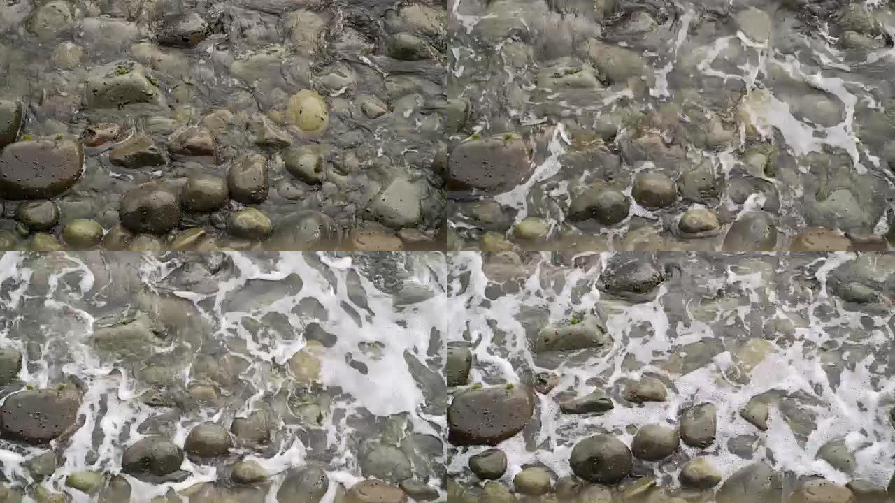 海浪撞击岩石顶视图