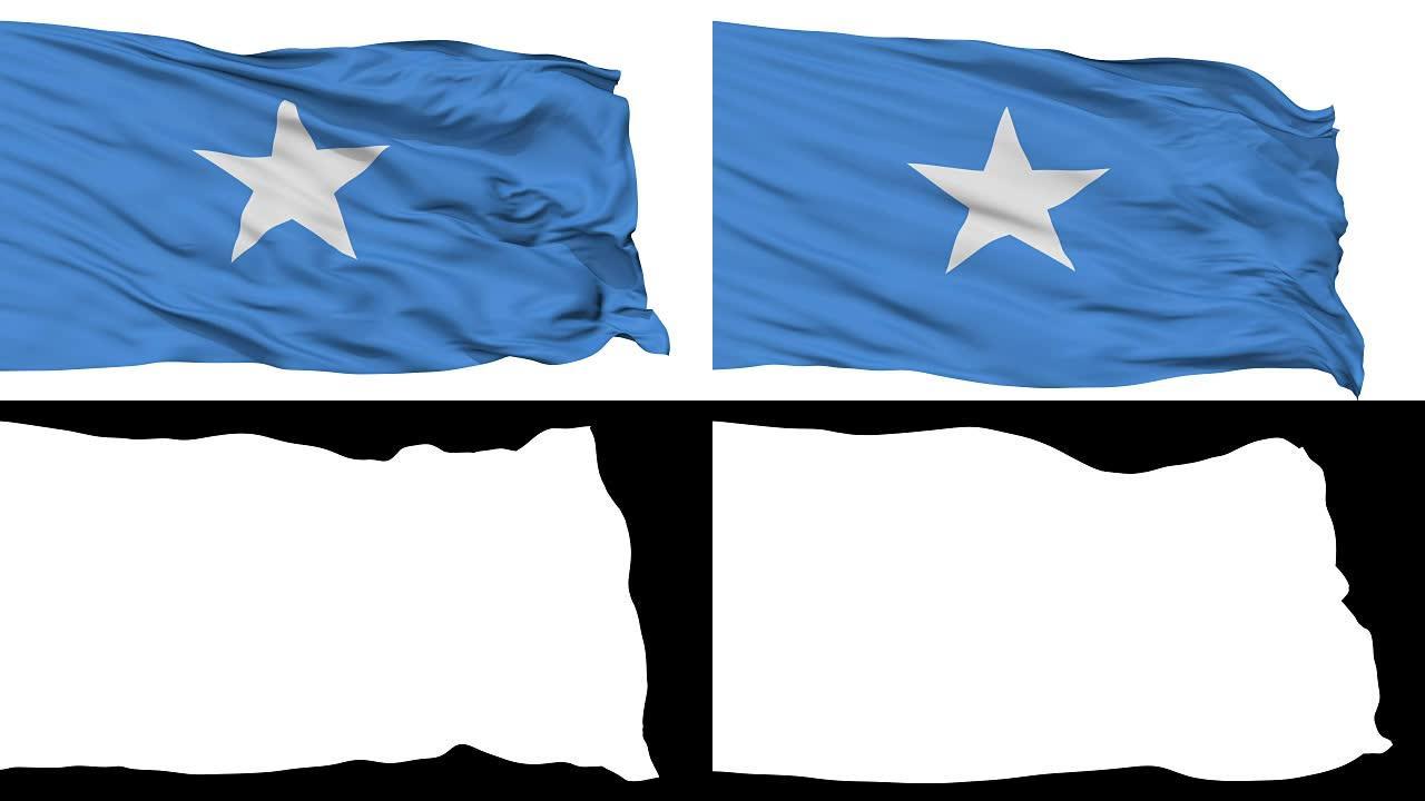 孤立地挥舞着索马里国旗
